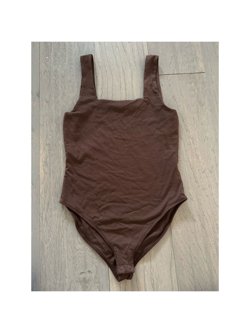 Old Navy Brown Square Neck Bodysuit Women XS